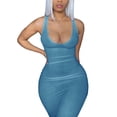 thumbnail image 3 of Women Sexy Bodycon Long Dress Deep V Neck Ribbed Tank Maxi Summer Dresses, 3 of 8