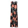 thumbnail image 4 of Vestido largo suelto sin mangas con cuello redondo y estampado informal de verano para mujer a la moda Fridja  hj392, 4 of 8