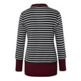 thumbnail image 4 of Gvmfive Women Long Sleeve Stripe Button V Neck Cardigans, 4 of 5