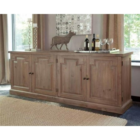 - Simple Relax Florence Dining Buffet Server Sideboard Raised Panel Nested Drawers Rustic Smoke