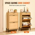 thumbnail image 3 of VEVOR Rattan Shoe Cabinet Shoe Organizer with 2 Flip Drawers & 1 Slide Drawer, 3 of 9