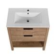 thumbnail image 6 of 30 Inch Bathroom Vanity with Ceramic Sink, Plywood Freestanding Bathroom Storage Cabinet with 2 Drawers for Bathroom, Imitative Oak, 6 of 7