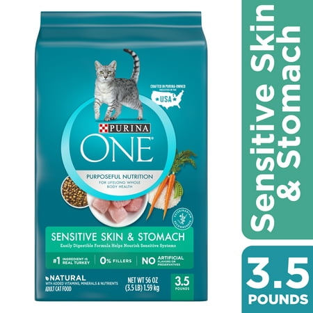 Purina One Sensitive Stomach & Skin Natural Dry Cat Food, 3.5