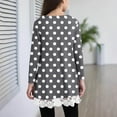 thumbnail image 4 of AINIYS Girls Casual Sweatshirts Basic Loose Soft Swing Pullover Long Sleeve Crewneck T-Shirt Polka Dots Irregular Hem Lace Tops Gray 10-11Years, 4 of 5