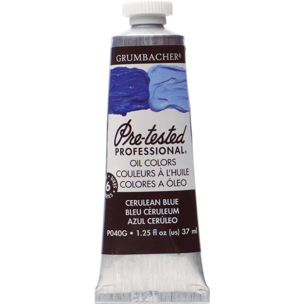 Grumbacher Pre-Tested Oil Color, 37ml Tube, Cerulean Blue Genuine