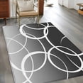 thumbnail image 4 of Modern Abstract 4x6 Rug for Dining Table for 4 People Under Table, Geometric Retro White Grey Stripe Line Swirl ashable Non Slip Rectangle Area Rug, 4 of 9