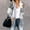 Gray, variant on AOOCHASLIY 2023 Women Tops Women Casual Soild Long Sleeve Pocket Plush Long Knit Cardigan Sweater