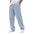 thumbnail image 2 of Mfakffe Baggy Jeans for Men Wide Leg Drawstring Elastic Waist Denim Pants Hip Hop Streetwear Casual Summer Jeans with Pockets, 2 of 5