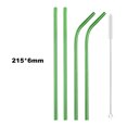 thumbnail image 1 of 18/10 Stainless Steel Straw Set Reusable Drinking Straw High Quality Metal Colorful Straw With Cleaner Brush Bar Party Accessory 5Pcs Green, 1 of 6