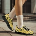 thumbnail image 3 of COEQINE Women Tennis Shoes Halloween Fashion Sneakers Work Shoes Lightweight Mens Athletic Sneakers Footwear for Travel Outdoor Indoor, Black Cat Witch Hat Skull Paw Yellow, 3 of 7