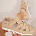 thumbnail image 5 of Fisherman Gladiator Sandals for Women Closed Toe Summer Walking Shoes Crooss Strap Hook and Loop Casual Nonslip Flat Shoes Beige Size 7, 5 of 8