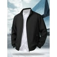 thumbnail image 3 of Men's Casual College Jacket - Lightweight Zip-Up Stand-Collar Jacket for Spring and Autumn Wear, Front Pocket Design, Polyester Regular Fit, 3 of 5