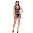thumbnail image 2 of adviicd Fishnet Bodysuit For Women Womens Hollow Fishnet Lingerie Hot Mini Dress Tube Chemise Bodysuit Black One Size, 2 of 5