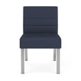 thumbnail image 2 of Waterfall Reception Waiting Room Armless Guest Chair / Silver Steel / Blue, 2 of 5