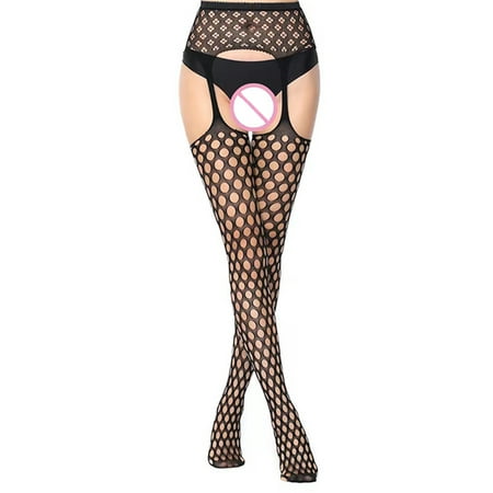 

Paille Ladies Fishnet Thigh High Stockings Hosiery Fish Net Socks Plain One Piece Crotchless Night 4048