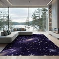 thumbnail image 2 of ODIKA 6'x9' Washable Area Rug Constellation Galaxy Stardust Motif Cosmic Swirl Purple Starry Refined for Dining Room, Under Table, Office Décor, Non-Slip Chair-Friendly, 2 of 7