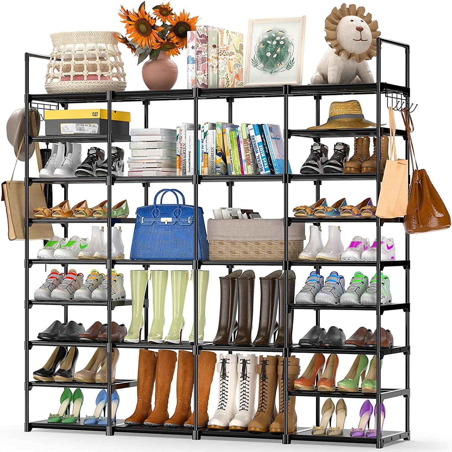 9 Tiers Shoe Rack Shoe Organizer Metal Shoe Storage 60 Pairs Shoes
