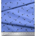 thumbnail image 3 of Soimoi Blue Rayon Fabric Axe Hardware Decor Fabric Printed Yard 56 Inch Wide, 3 of 3