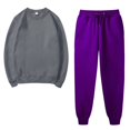 thumbnail image 2 of Lilgiuy Womens Sweatsuits 2 Piece Set Casual Solid Color Sweatsuits Baggy Long Sleeve Loose Matching Elastic Tracksuit Pants Sets for Hiking Biking, 2 of 5