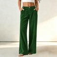 thumbnail image 2 of ClodeEU Women's High Waist Wide Leg Corduroy Pants, Solid Color Loose Trousers with Patch Pockets ,Women's S-XXL, 2 of 7