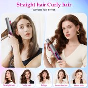 Hot Bee 2 in 1 Hair Straightener & Curler with LED Display, 100-230°C Adjustable Temperature, Flat Iron with Lock Plate, 360° Rotating Cord, Heat Resistant Gloves & Anti-scalding Silicone Mat