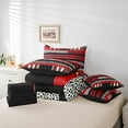 thumbnail image 5 of Red Striped King Comforter Set,7 Pieces Leopard Print Zebra Stripes Comforters King Bed in a Bag for Bedroom,Geometry Spot Aztec Bedding Comforter Sets with Comforter,Sheets,Shams & Pillowcases, 5 of 5