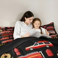 thumbnail image 6 of Manfei Fire Engine Bedding Comforter Set,Firefighter Twin Comforter Sets,Red Black Bedding Set For Teens Kid,Luxury Bedroom Decor Reversible,2 Pieces, 6 of 9