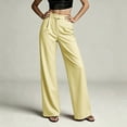 thumbnail image 4 of Tqcoqu Women's Wide Leg Dress Pants,High Waisted Straight Leg Slacks Business Office Work Trousers,Yellow Women's S-XXXL, 4 of 6