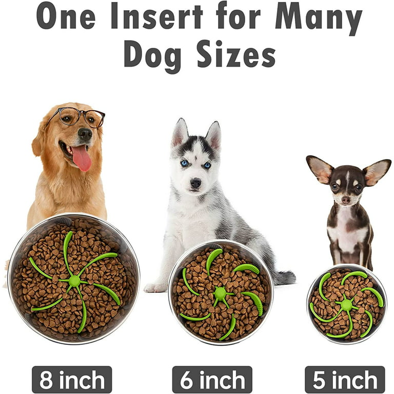 Slow Feeder Dog Bowls Insert, Cuttable Dog Slow Feeder with Suctions, Slow Eating Feeder Insert for Large Small Breed, Medium Size Dogs, Anti-Gulping