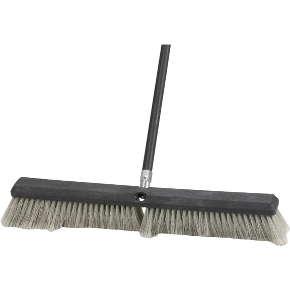 DQB Industries Push Broom Fine Sweep Metal Handle - 24 In W x 60 In — Residential Use, Standard Application