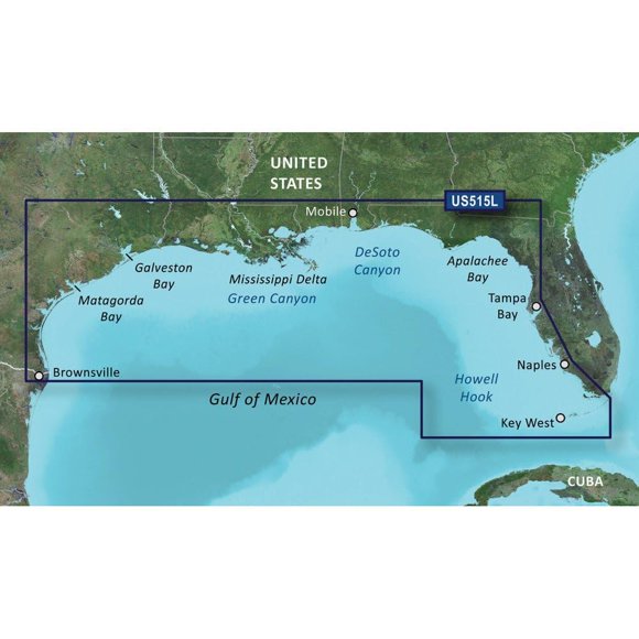 Gráfico Garmin Bluechart® G2 Vision® Hd VUS515l Brownsville-Cayo Largo