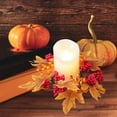 thumbnail image 6 of Fall Candle s Wreaths Fall Candle Holders Floral Arrangement Artificial Maple Leaf Candle Garland for Tabletop Cafe Living Room Decor Orange Yellow, 6 of 10