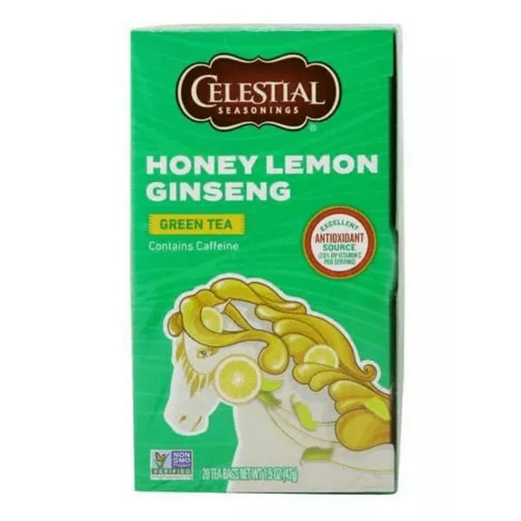 Celestial Seasonings Green Tea Honey Lemon Ginseng 20 Tea Bags Pack of 2