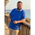 thumbnail image 4 of DARING DIVA Men's Big Tall Contrast Color Short Sleeve Button Down Polo 3XL Royal Blue, 4 of 7