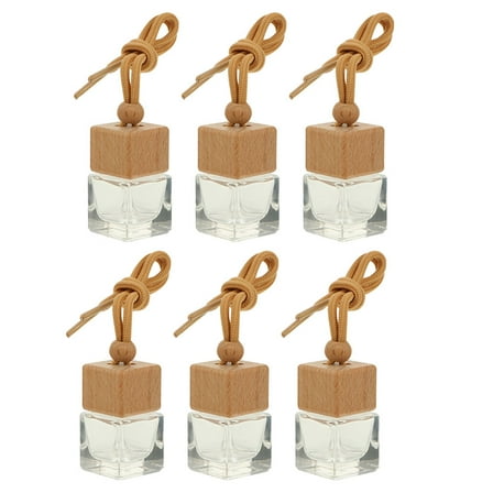 6Pcs Car Air Freshener Bottles Clear Perfume Bottles Perfume Aromatherapy Pendants