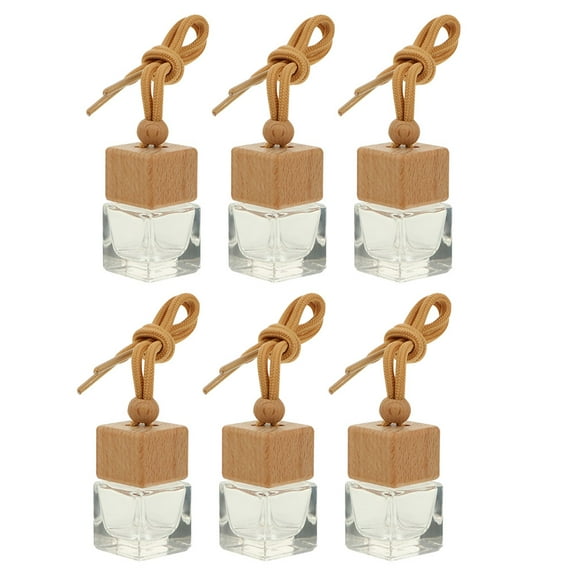 6Pcs Car Air Freshener Bottles Clear Perfume Bottles Perfume Aromatherapy Pendants