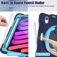 thumbnail image 4 of Case for iPad Mini 7th/6th Generation 8.3 inch 2024/2021, 360 Degree Rotating Hand Grip Shockproof Cover with Shoulder Strap, NavyBlue Blue, 4 of 7
