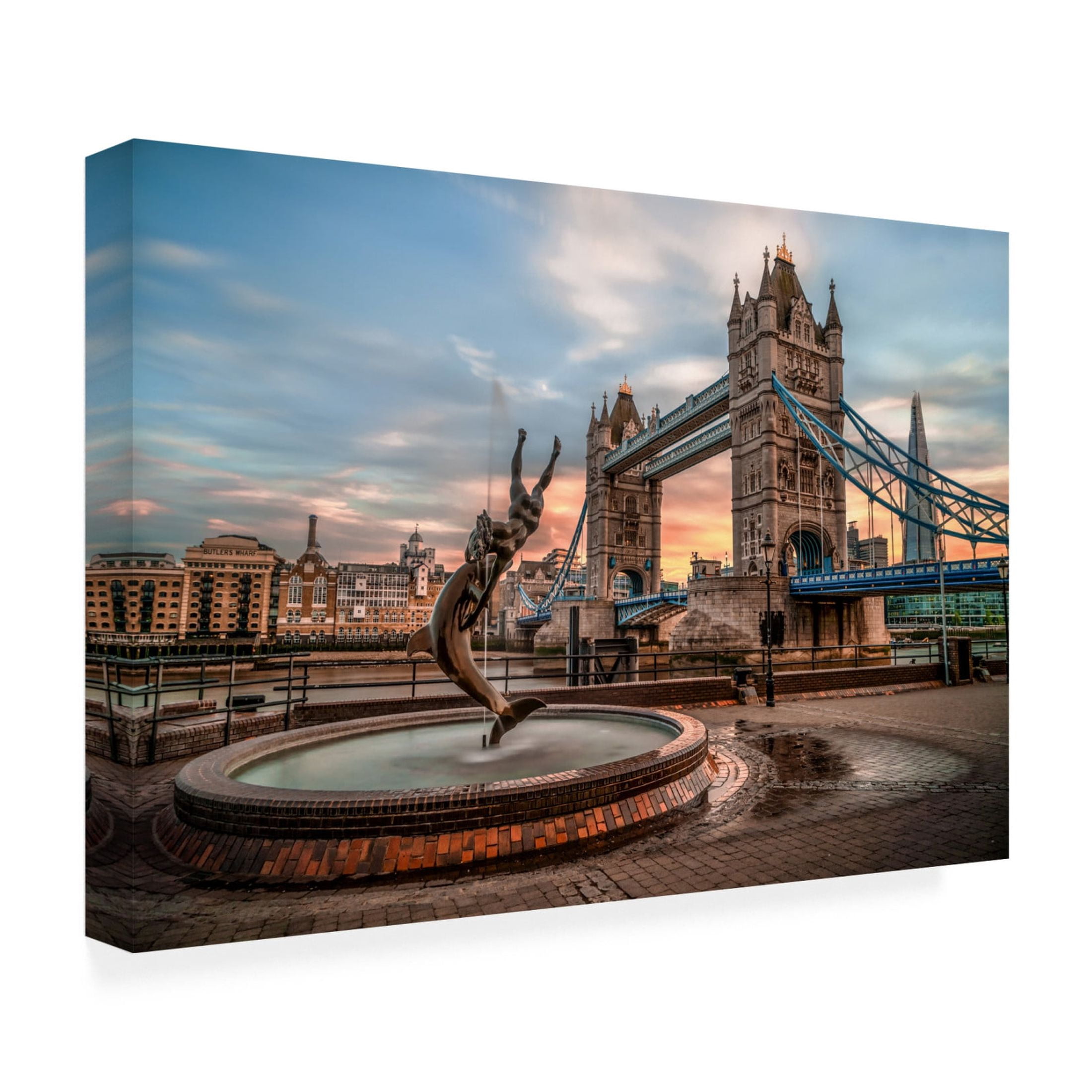 Canvas Wall Art - Nader El Assy 'The Tower Bridge' Wall Art for Living Room, Bedroom, or Office Décor by Trademark Fine Art - 24 x 16 Inches