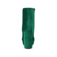 thumbnail image 2 of BLISSFUL STEP Women's Round Toe Faux Velvet Block Heels Ankle Boots Green (Size 6), 2 of 7
