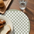 thumbnail image 4 of Round Placemats Geometric Plaid 15 inch Set of 4 Table Mats for Dining Table Sage Green Buffalo Plaid Heat Resistant Non-Slip Kitchen & Home Decorative Place Mat Set, 4 of 8