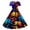 Purple, variant on Women's Casual Tennis Dress Women Halloween Print Short Sleeve 1950s Evening Party Prom Dress Red L