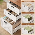 thumbnail image 3 of 67" L Shaped Computer Desk with 3 Drawers and Storage Shelves, Farmhouse Corner Office Desk, Home Office Desk, 3 of 7