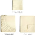 thumbnail image 3 of CGK Linens 3-Piece Ultra Soft & Comfy Hotel Luxury Sheet Set - Twin Size Cooling Bed Sheet Fits 8"-16" Mattresses, Off White, 3 of 7