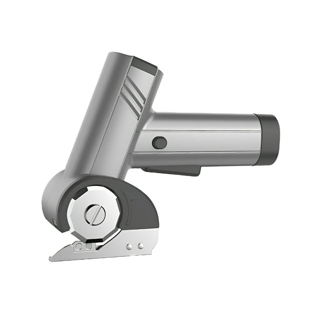 Cordless 4-Speed Electric Cutting Tool with 2000mAh Rechargeable Battery, LED Display & Light, USB Charging, Quick-Change SK5 Blade for Cardboard, Fabric, Leather & Crafts – MD-230 Gray (Battery