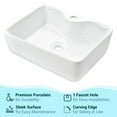 thumbnail image 2 of Aquaterior Rectangle Bathroom Vessel Sink Above Counter Porcelain Ceramic Basin, 2 of 9