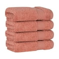 thumbnail image 4 of Cotton Paradise 100% Cotton 4 Piece Washcloths, Soft Absorbent Small Hand Face Towels Wash Rags for Body, Coral, 4 of 6