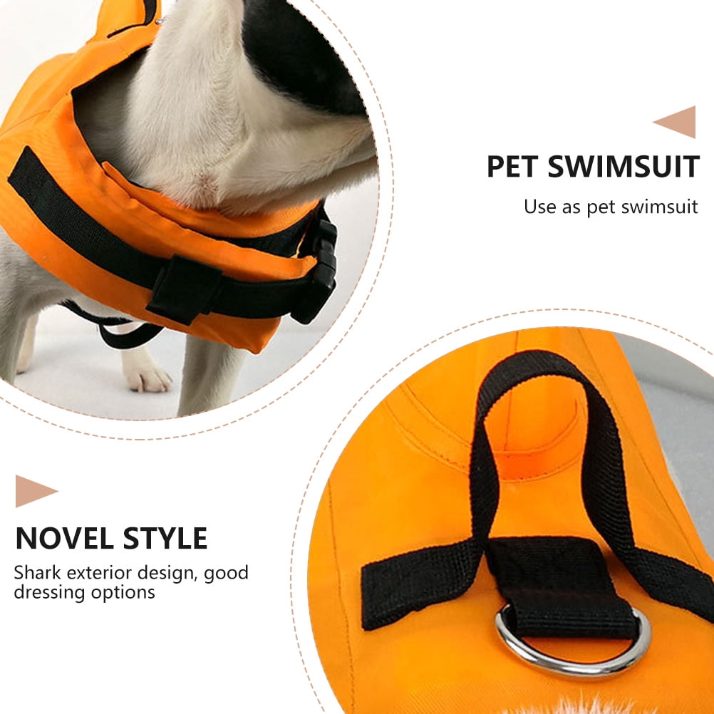 FOMIYES Pet Inflatable Vest Pet Life Vest Orange Nylon Safety Protection 1Set