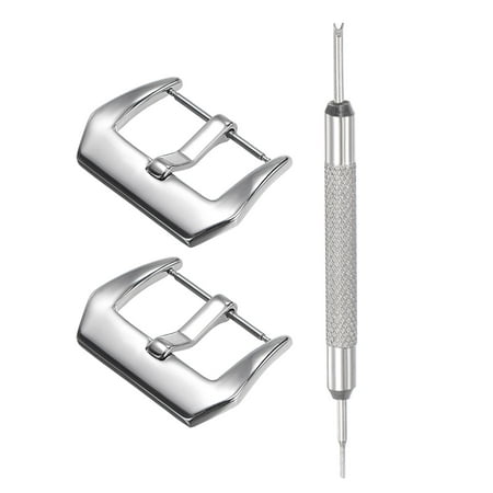 

Uxcell Stainless Steel Polished PVD Buckle Silver Tone for 26mm Width Watch Bands with Spring Bar Remover