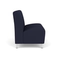 thumbnail image 2 of Siena Lounge Reception Waiting Armless Loveseat / Brushed Steel Legs / Navy Blue, 2 of 5