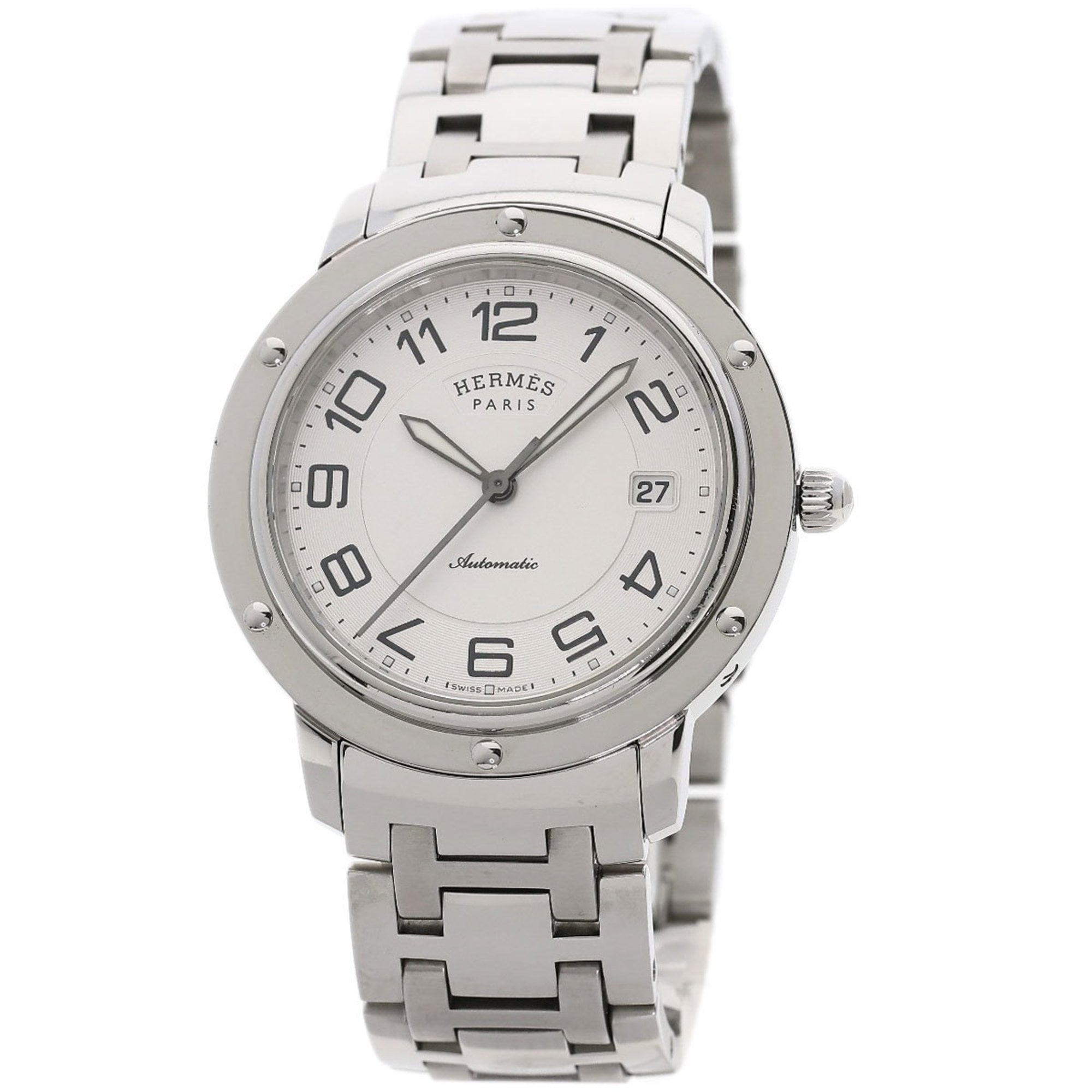 HERMES Pre-Owned Herms CP2.810 Clipper Classic Stainless Steel Watch for Men (Good)